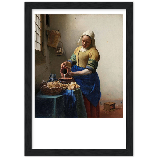 Het melkmeisje - Johannes Vermeer | poster | mat papier | houten lijst