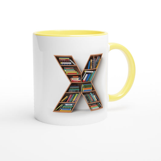 Letter X - Mok met boeken | Meerdere kleuren!