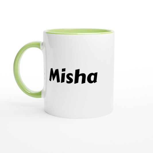 Misha voornaam mok - beker - kado collega - verjaardag - persoonlijke naam collega - cadeau beker in verschillende kleuren!