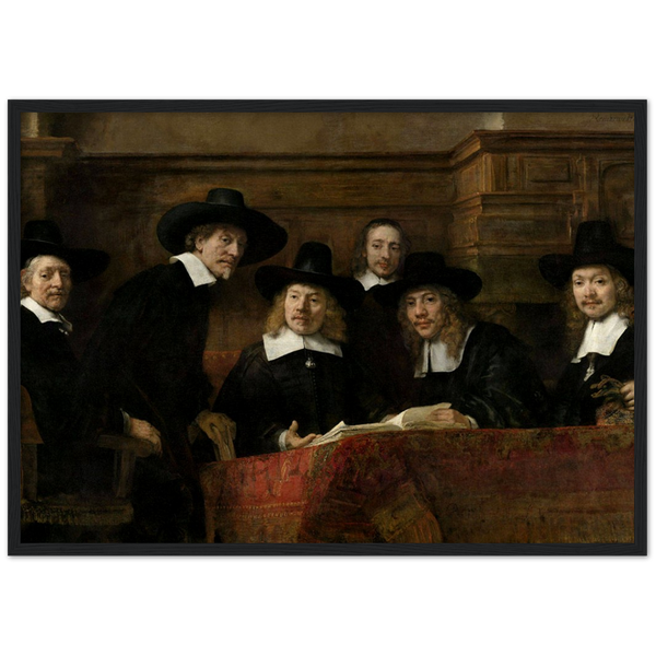 Staalmeesters - Rembrandt van Rijn | poster | mat papier | houten lijst