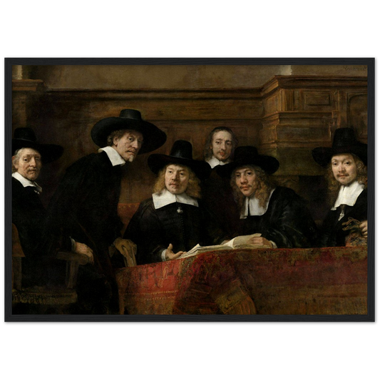 Staalmeesters - Rembrandt van Rijn | poster | mat papier | houten lijst