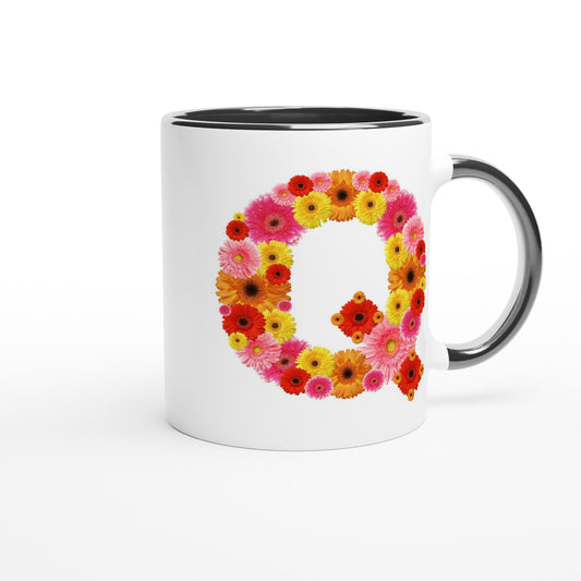 Letter Q - Bloemen Mok | Meerdere kleuren!