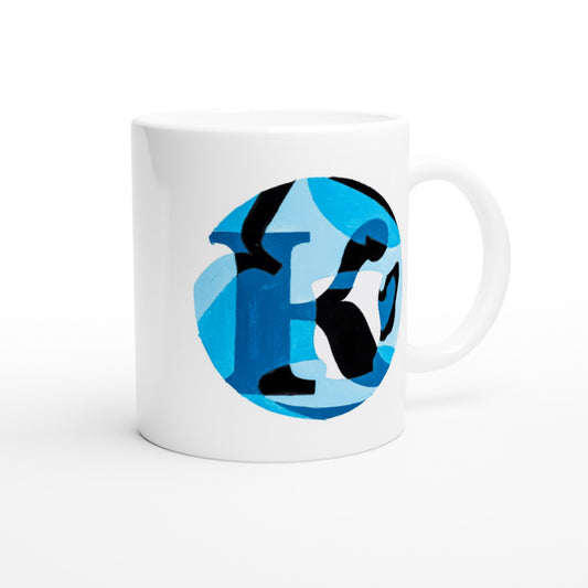 Letter K - Blue abstract Mok - Beker