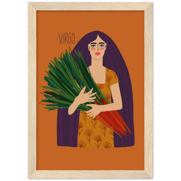 Virgo - Maagd | Sterrenbeeld poster | mat papier | houten lijst
