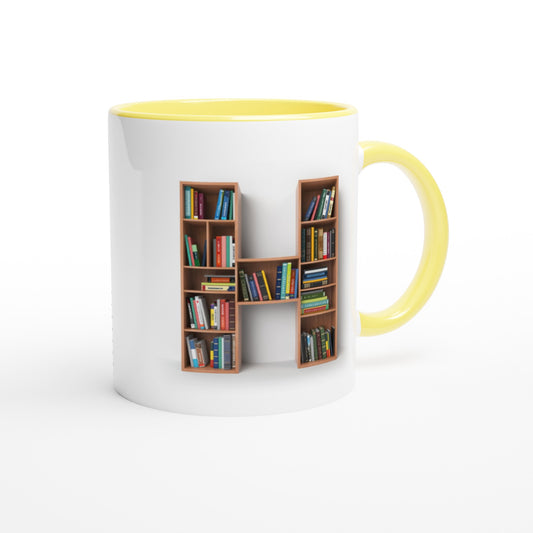 Letter H - Mok met boeken | Meerdere kleuren!