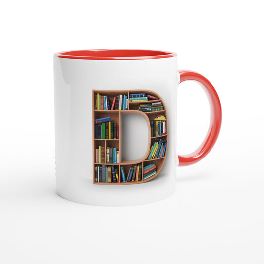 Letter D - Mok met boeken | Meerdere kleuren!