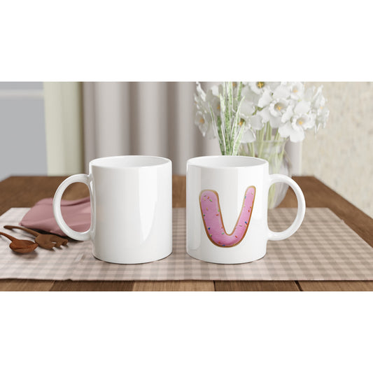Letter V - Donut Mok - Beker