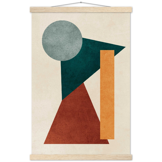 Shape composition | mat papier poster met houten hanger