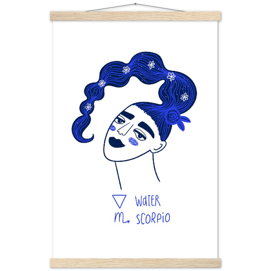 Sterrenbeeld poster SCORPIO - Schorpioen | mat papier poster met houten hanger