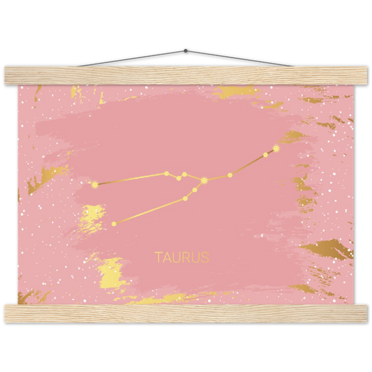 Sterrenbeeld poster TAURUS - STIER | mat papier poster met houten hanger