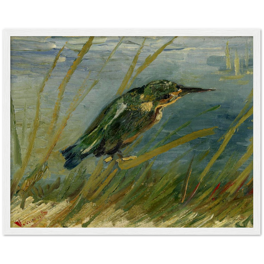 IJsvogel aan waterkant - Vincent van Gogh | poster | mat papier | houten lijst