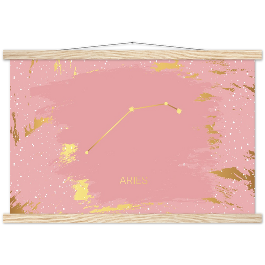 Sterrenbeeld Poster ARIES - RAM | mat papier poster met houten hanger