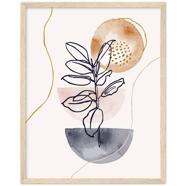 Abstract lines and shapes | poster | mat papier | houten lijst