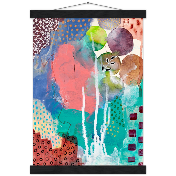 Abstract in color | mat papier poster met houten hanger