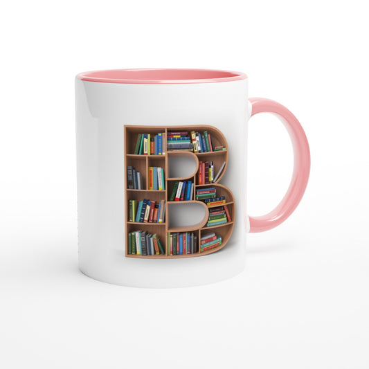 Letter B - Mok met boeken | Meerdere kleuren!