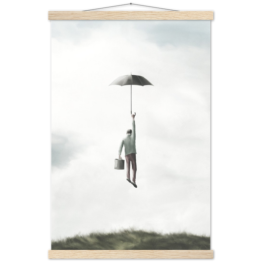 Goodbye | mat papier poster met houten hanger