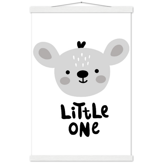 Litle one | mat papier poster met houten hanger