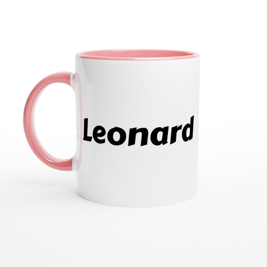 Leonard voornaam mok - beker - kado collega - verjaardag - persoonlijke naam collega - cadeau beker in verschillende kleuren!