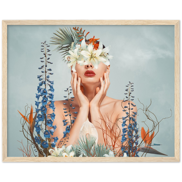 Flower lady | poster | mat papier | houten lijst