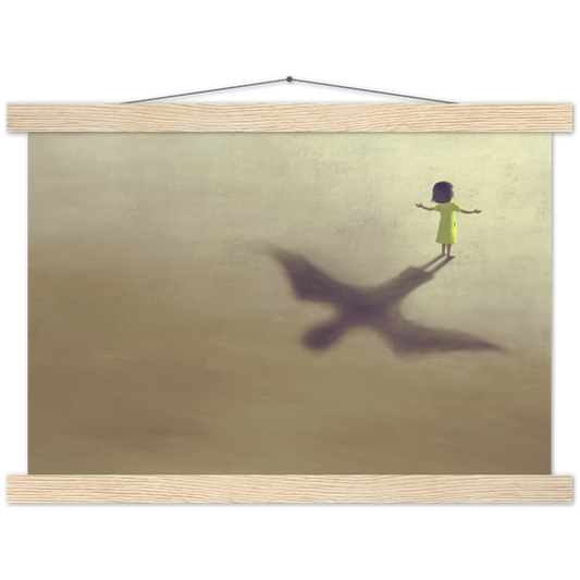 Just fly... | mat papier poster met houten hanger