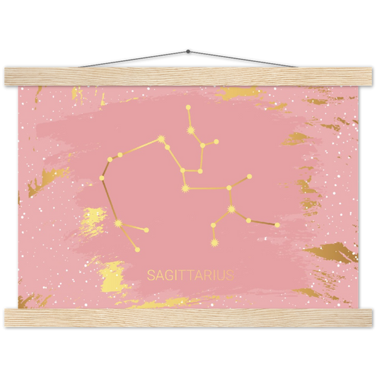 Sterrenbeeld Poster SAGITTARIUS - BOOGSCHUTTER | mat papier poster met houten hanger