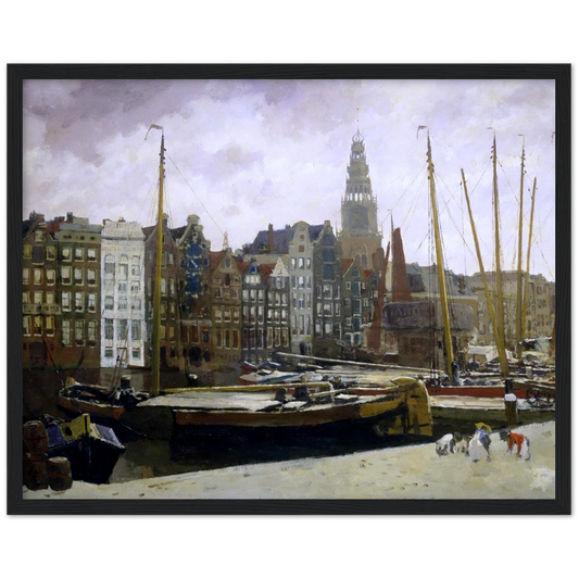 Het Damrak - George Hendrik Breitner | poster | mat papier | houten lijst