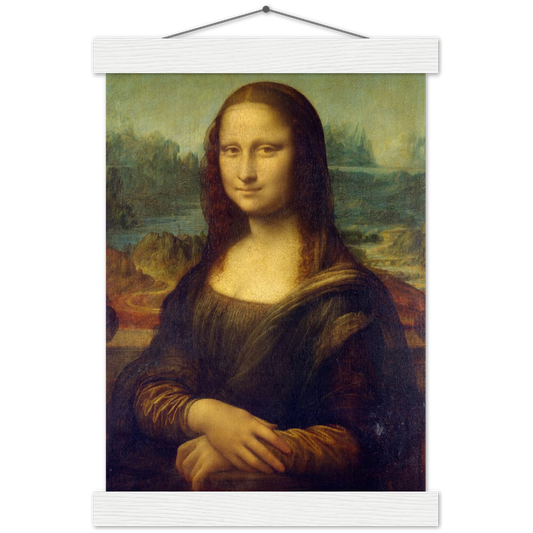 Mona Lisa - Leonardo da Vinci | mat papier poster met houten hanger