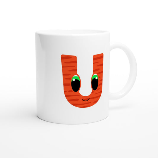 Letter U - Funny cartoon Mok - Beker