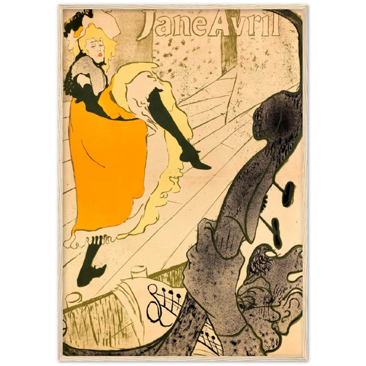 Jane Avril - Henri de Toulouse-Lautrec | poster | mat papier | houten lijst