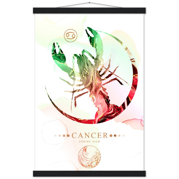 Sterrenbeeld poster CANCER - KREEFT | mat papier poster met houten hanger