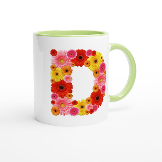 Letter D - Bloemen Mok | Meerdere kleuren!