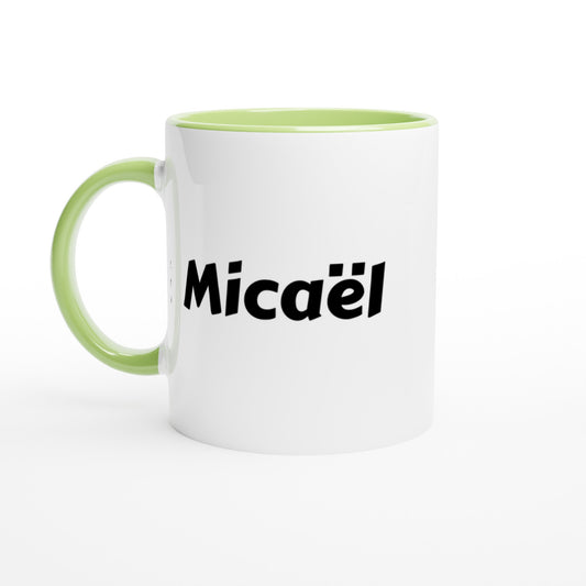 Micaël voornaam mok - beker - kado collega - verjaardag - persoonlijke naam collega - cadeau beker in verschillende kleuren!