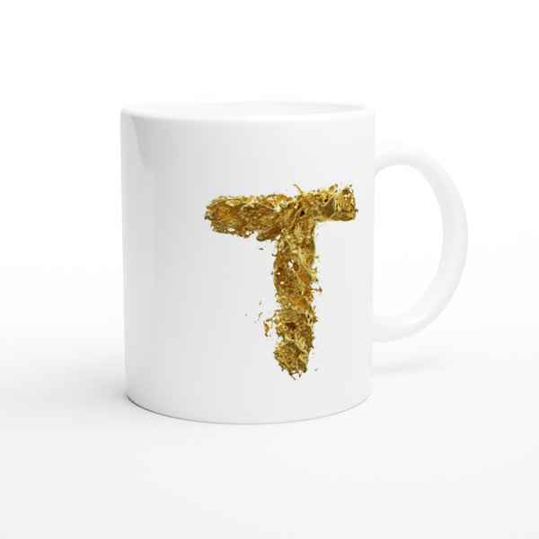 Letter T - Gold Mok - Beker