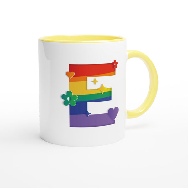 Letter E - Regenboog Mok | Meerdere kleuren!