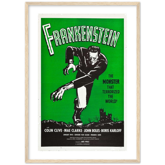 Frankenstein - Vintage | Movie poster | mat papier | houten lijst