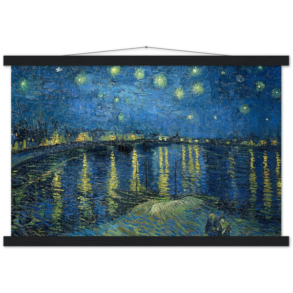Sterrennacht - de Rhône - Vincent van Gogh | mat papier poster met houten hanger