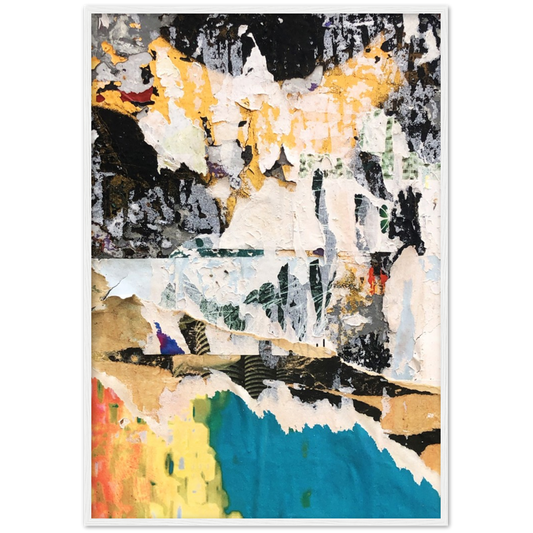Torn paper Abstraction | poster | mat papier | houten lijst