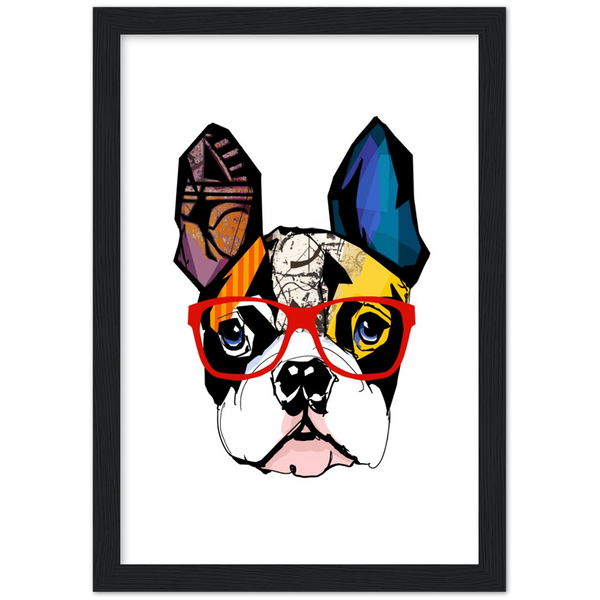 Rode hond | poster | mat papier | houten lijst