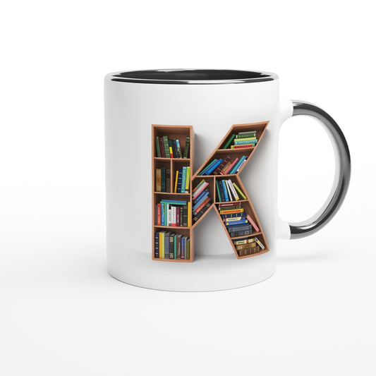Letter K - Mok met boeken | Meerdere kleuren!