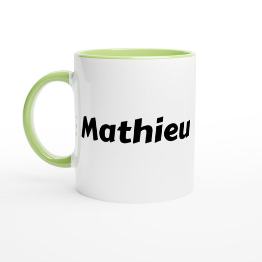 Mathieu voornaam mok - beker - kado collega - verjaardag - persoonlijke naam collega - cadeau beker in verschillende kleuren!