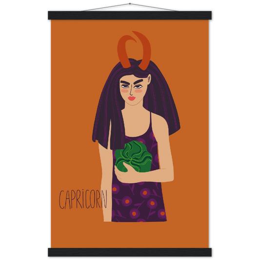 Sterrenbeeld poster CAPRICORNUS - STEENBOK | mat papier poster met houten hanger