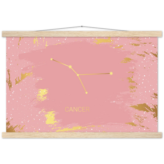 Sterrenbeeld Poster CANCER - KREEFT | mat papier poster met houten hanger