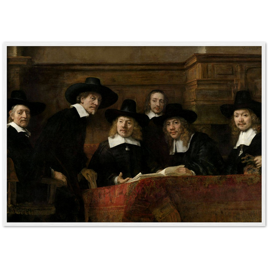 Staalmeesters - Rembrandt van Rijn | poster | mat papier | houten lijst