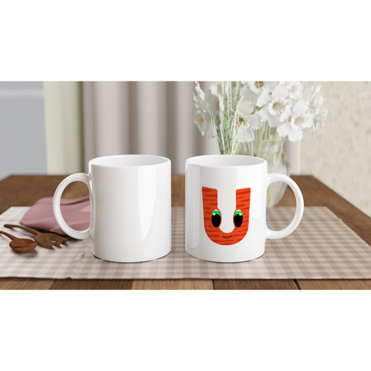Letter U - Funny cartoon Mok - Beker