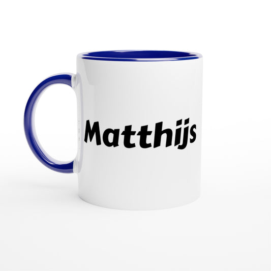 Matthijs voornaam mok - beker - kado collega - verjaardag - persoonlijke naam collega - cadeau beker in verschillende kleuren!