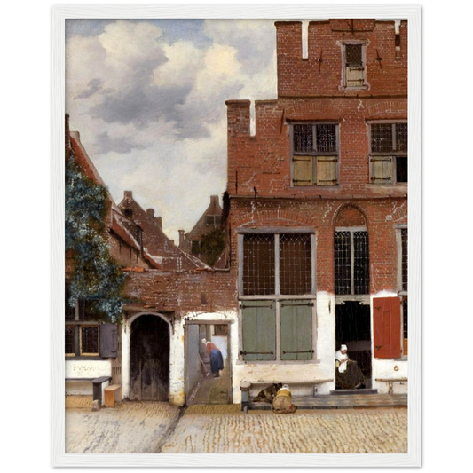 Het straatje - Johannes Vermeer | poster | mat papier | houten lijst