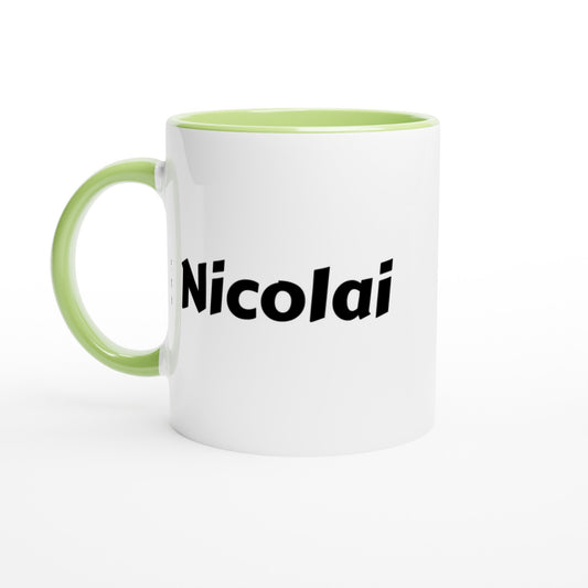 Nicolai voornaam mok - beker - kado collega - verjaardag - persoonlijke naam collega - cadeau beker in verschillende kleuren!