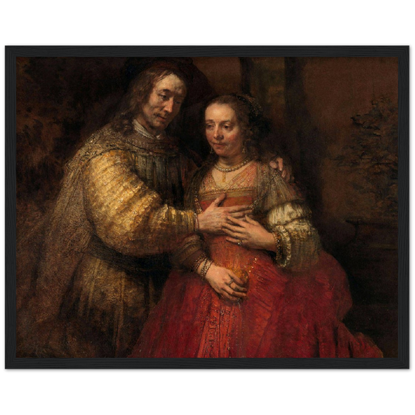 Het Joodse bruidje - Rembrandt van Rijn | poster | mat papier | houten lijst