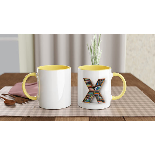Letter X - Mok met boeken | Meerdere kleuren!