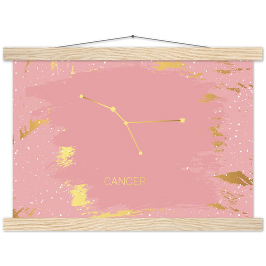 Sterrenbeeld Poster CANCER - KREEFT | mat papier poster met houten hanger